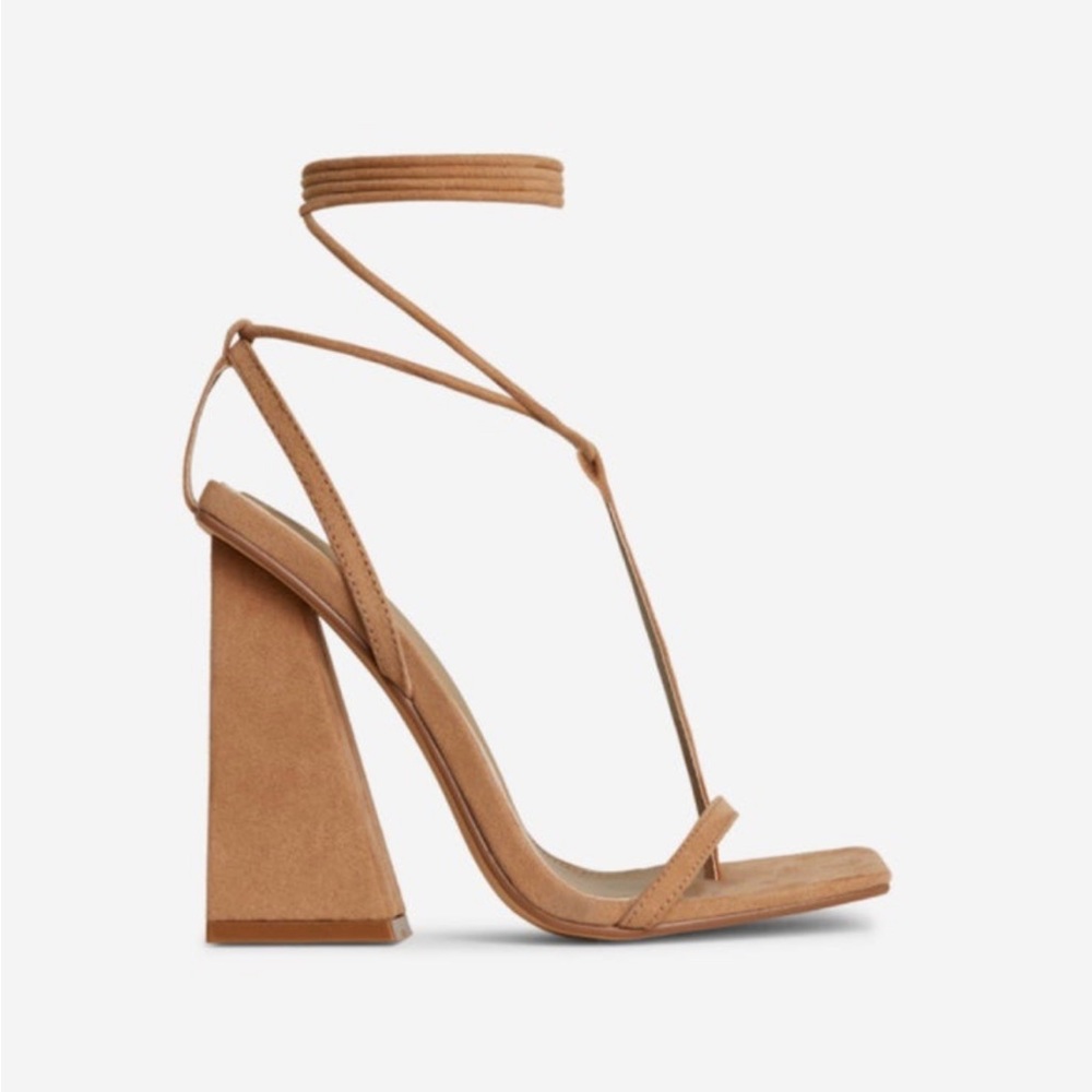 Lace up Strap Square Toe Heel